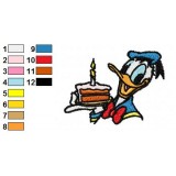 Donald Duck in Birthday Embroidery Design